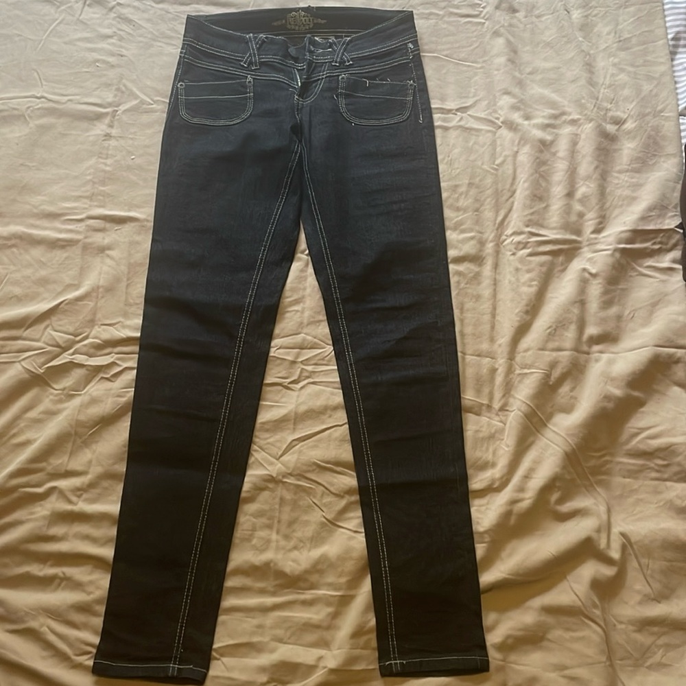 Revolt jeans, color dark blue, juniors size 3, never worn. Excellent condition!